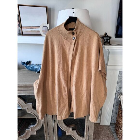Banana Republic Mock Neck Cape Poncho in Camel Size XS/S - Picture 1 of 11